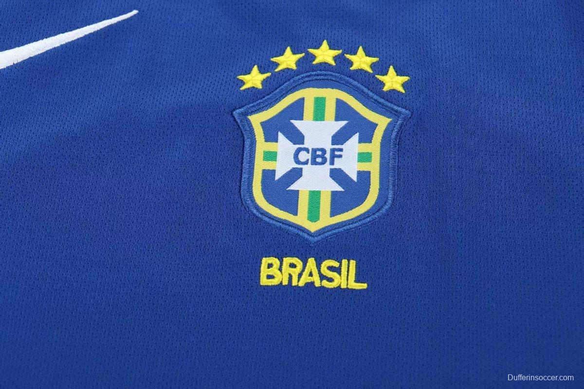Retro Kids 2004 Brazil Away Blue Jersey
