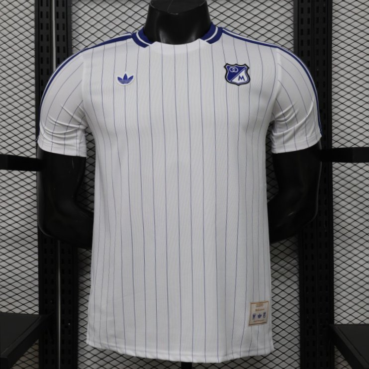 Player Version 26/27 Millonarios FC White & Navy Blue Pinstripe Retro Special Edition Home Jersey