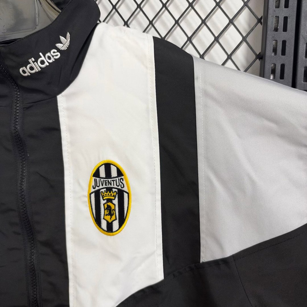 26/27 Juventus EQT Black White Full Zipper Windbreaker